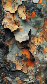 Textured tree bark abstraction with layered earthy tones.