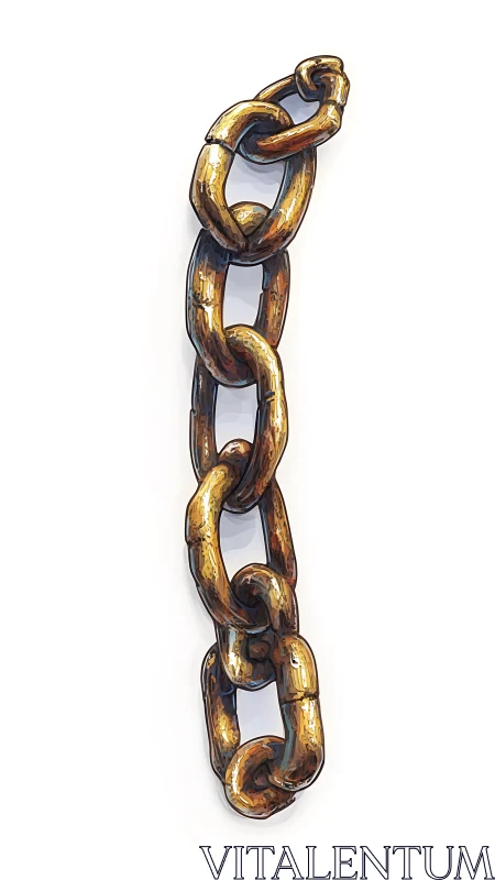 Golden chain links with rugged shine and quiet strength.