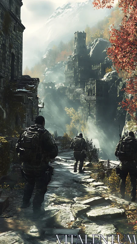 Ghost squad climbs forgotten cliff fortress in frostlight.