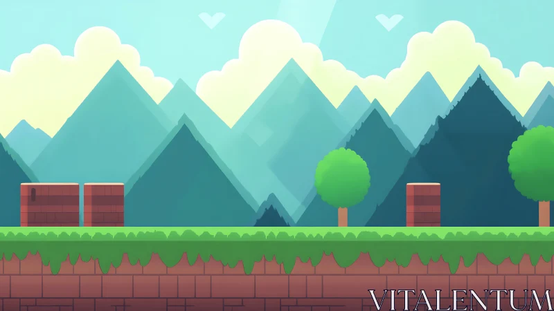 Playful platform landscape invites lighthearted adventure