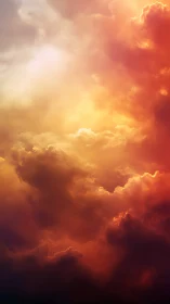 Backlit cumulonimbus cloudscape in warm spectral gradient