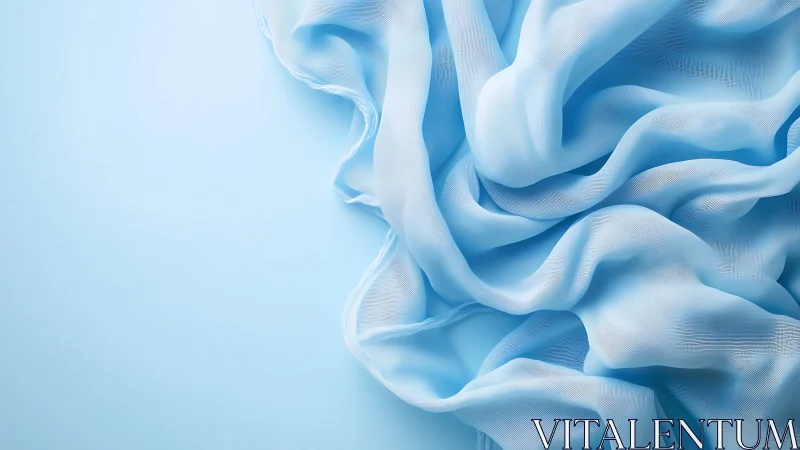 Flowing Silk Fabric Motion Study. Blue.