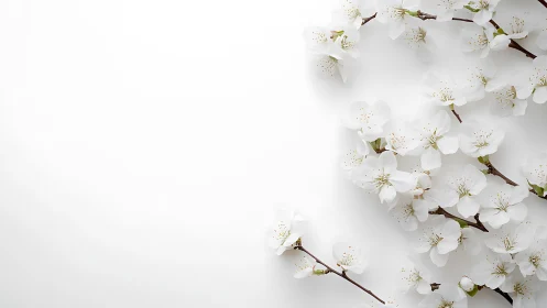 White Blossoms on Gray: Spring Branch Arrangement.
