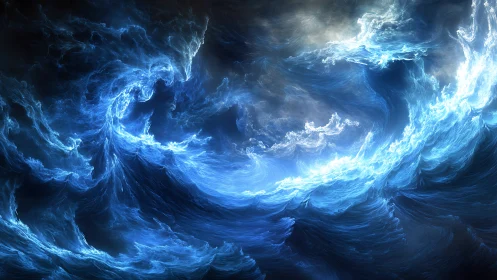 Fractal plasma wavefield with turbulent luminous vortices.