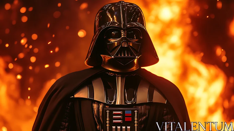 Darth Vader Portrait: Photorealistic 3D Rendering with Volumetric Lighting.
