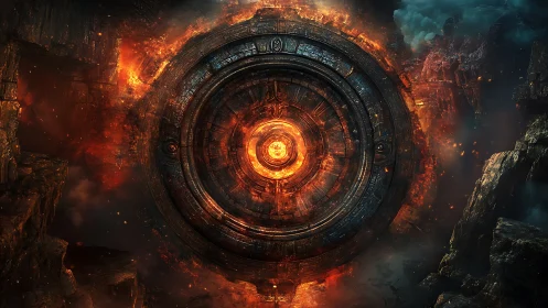 Circular metallic structure with central molten core is depicted