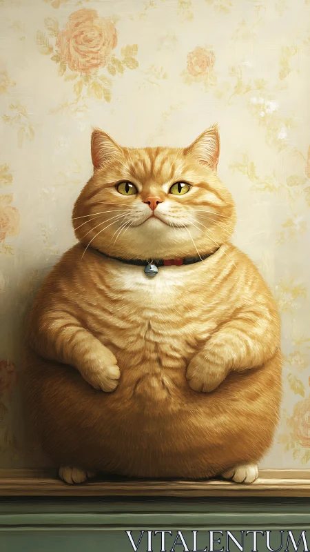 Portly Ginger Feline Commands Victorian Sitting Room with Regal Composure