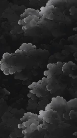 Brooding dark storm clouds gather in a moody night sky