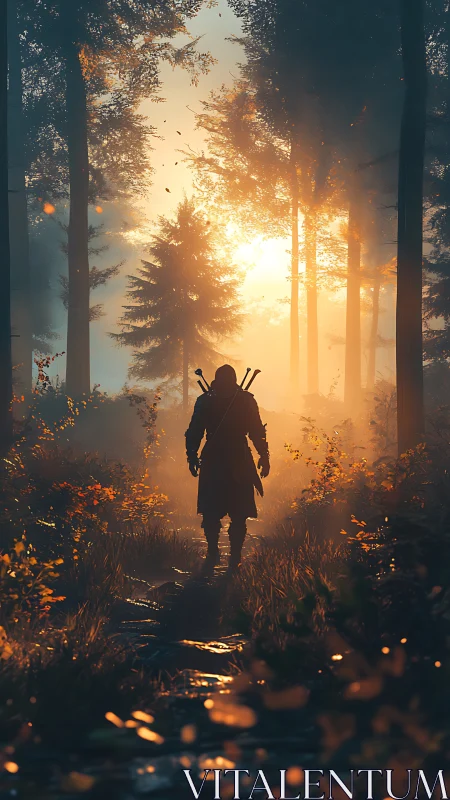 Sunlit blades whisper as the lone wanderer crosses dawn