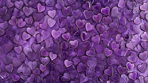 Purple Heart Pattern Texture Overlay
