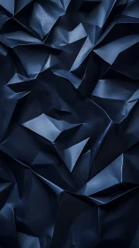 Midnight blue folded surface forms striking abstract texture.
