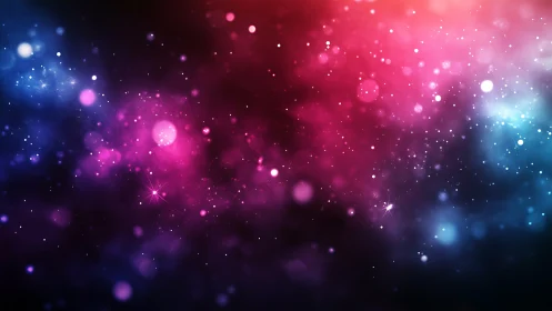 Digital nebula backdrop in vibrant bokeh galaxy field.
