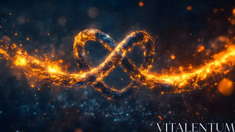 Glowing Infinity Symbol in Fiery Abstract Digital Art Style.