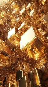 Golden cube city sparkling with light and quiet wonder.