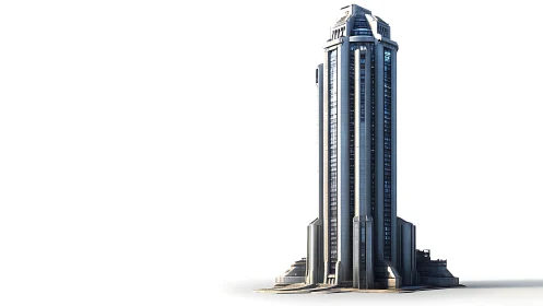 Towering Futuristic Skyscraper Rises Against Minimal Sky