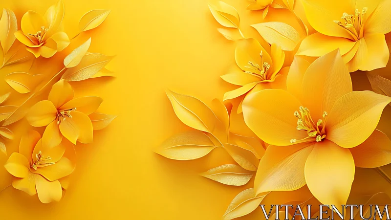 Golden Bloom Symphony: Luminous Orchids Dance in Amber Light.