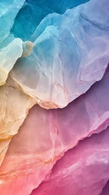 Layered translucent mineral planes display graded coloration