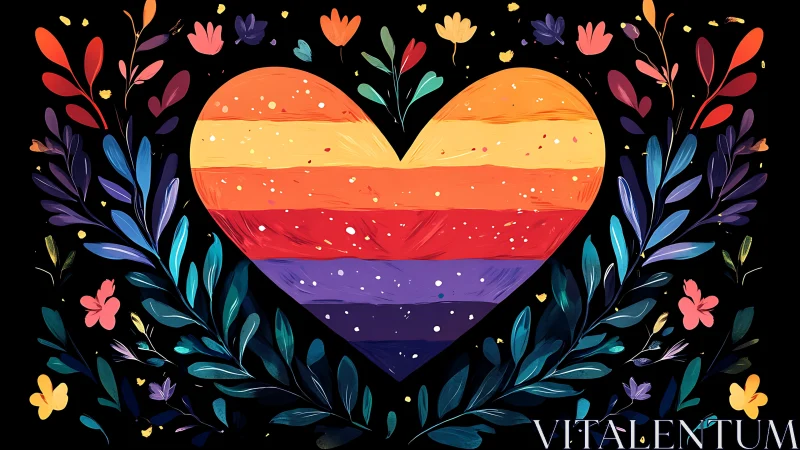 Rainbow Heart Celebration: Love and Acceptance Blooms.