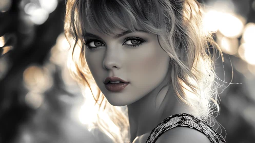 Soft golden portrait of a woman in glowing evening light.