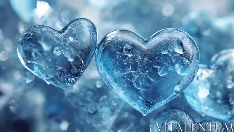 Crystalline ice hearts frozen in time.