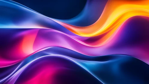 Chromatic light waves flowing across deep gradient space.