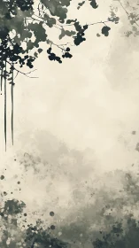 Ink-washed canopy whispers over a quiet paper sky.