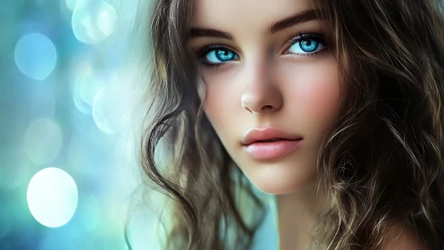 High-fidelity digital portrait with iridescent bokeh field.