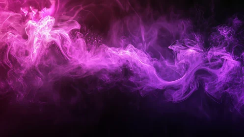 Vibrant purple smoke waves on dark gradient background.