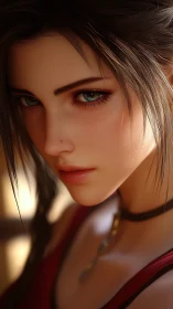 Sunlit gaze of a braided heroine in soft cinematic hush.