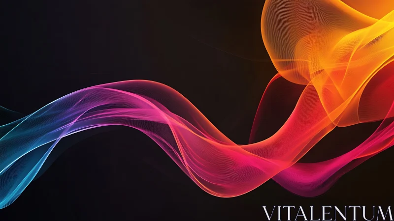 Chromatic silk currents weaving through digital night.