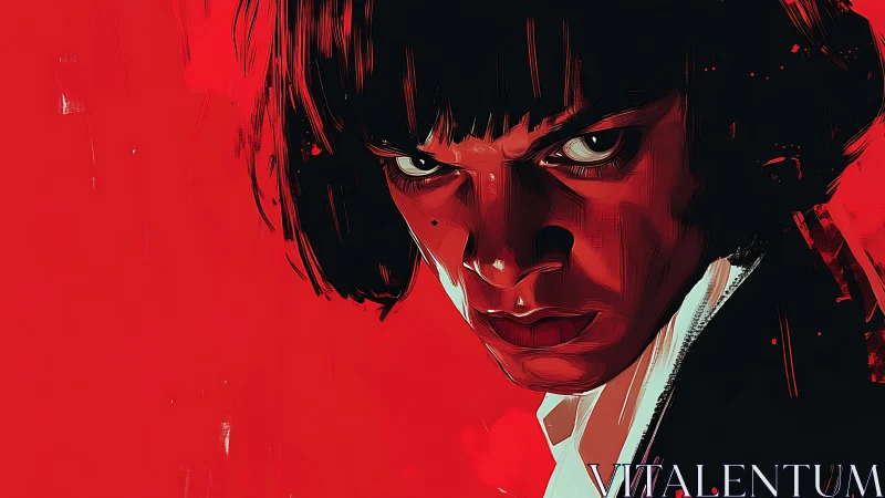 Intense stylized portrait shows harsh lighting and sharp focus