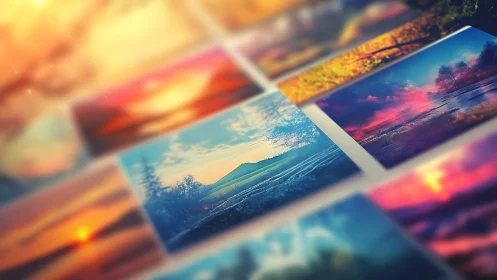 Landscape daydreams arrange themselves in glowing postcard rows