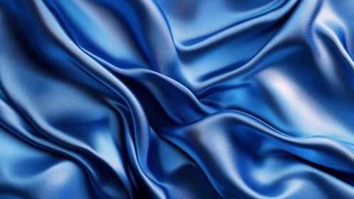 Sculpted cobalt satin folds with high-gloss caustic highlights.