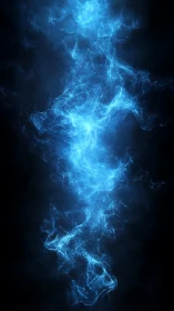 Electric blue energy stream on dark abstract background.