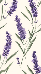 Lavender Florals with Graceful Stems Against Neutral Cream