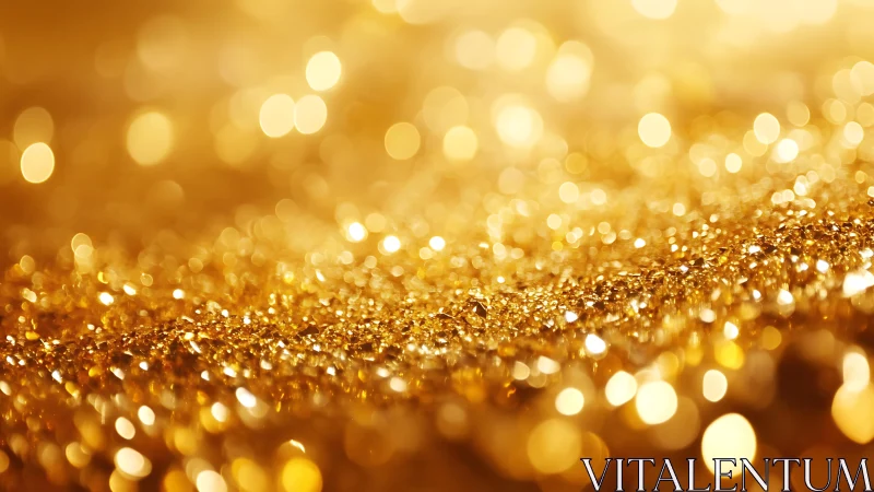 Sparkling golden glitter background with soft bokeh lights.