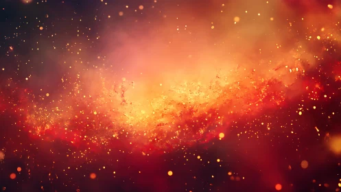 Stellar dust band with orange nebular glow and scattered sparks.