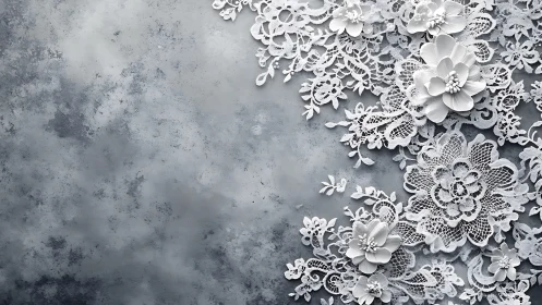 Lace blossoms drift across storm-kissed concrete calm.