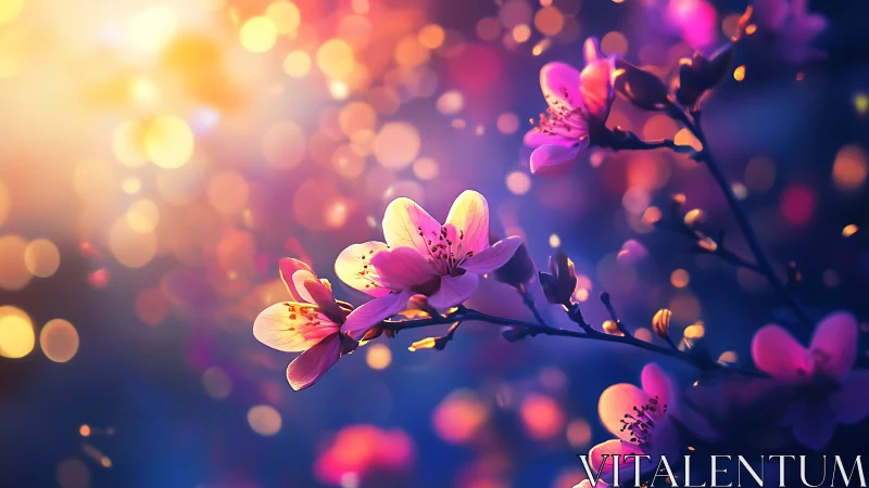 Luminescent Petals Dancing Through Prismatic Light.