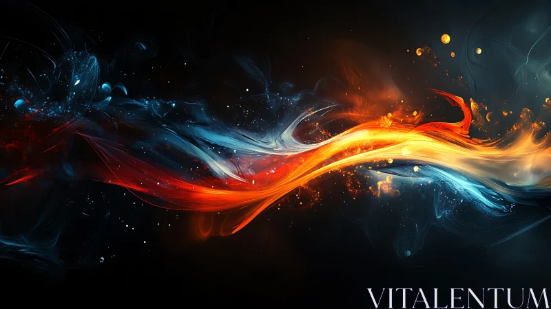 Fluid Fire and Ice Collision - Abstract Energy Stream.