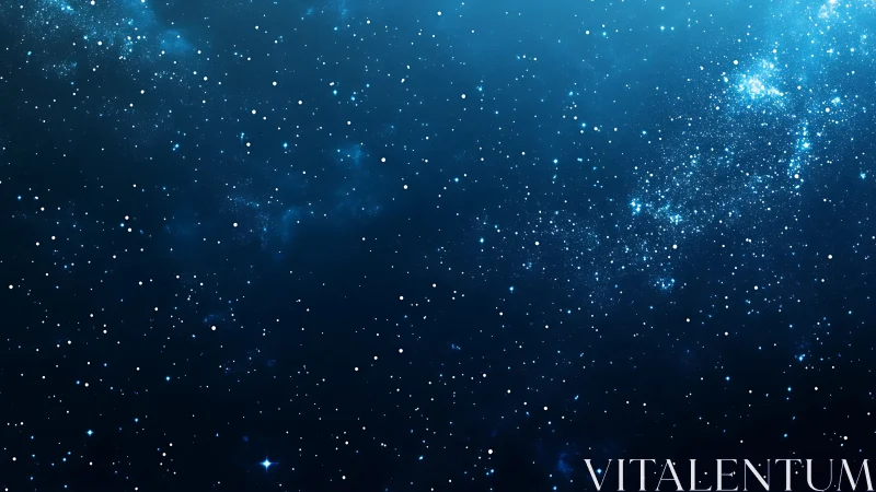 Star field shows dense blue nebula and scattered bright points