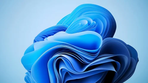 Blue paper-bloom nebula curls into a digital skyfold.