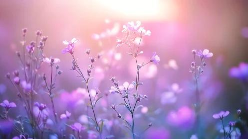 Delicate Blooms Dancing Through Twilight's Lavender Dream