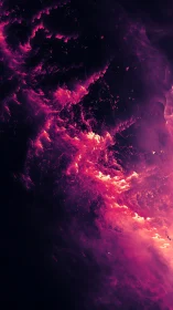 Solar storm bloom in neon magenta across cosmic night.