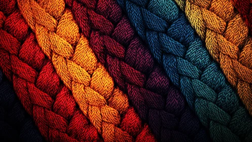 Braided spectrum yarns in bold diagonal woven rhythm.