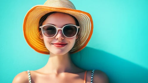 Chromatic summer portrait with high-key coastal lighting.