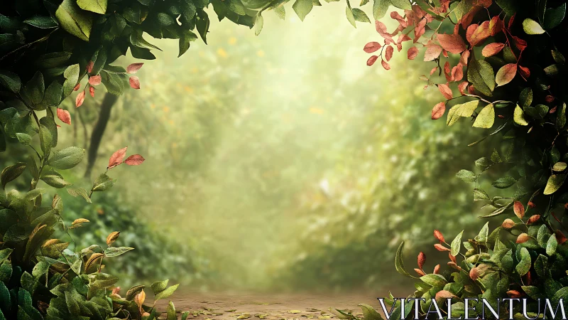 Forest pathway framed by autumn foliage and seasonal foliage transition.