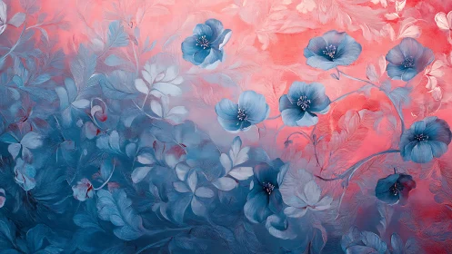 Twilight blooms drift through coral dusk and sapphire mist.
