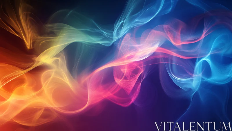 Multicolored light wisps on dark gradient background.