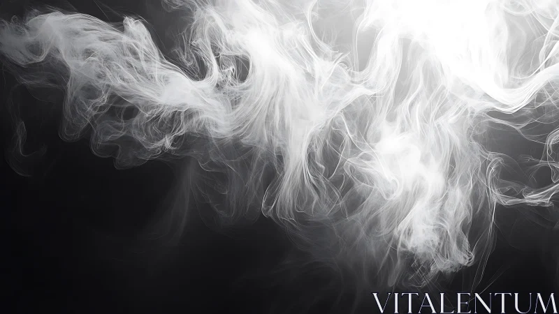Volumetric white smoke plumes illuminated against dark backdrop